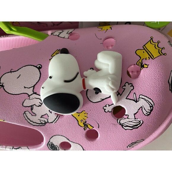 Crocs Peanuts Snoopy Woodstock Mary Jane Clog Pink 211130-90H Women’s Size 9 NEW - Picture 5 of 14